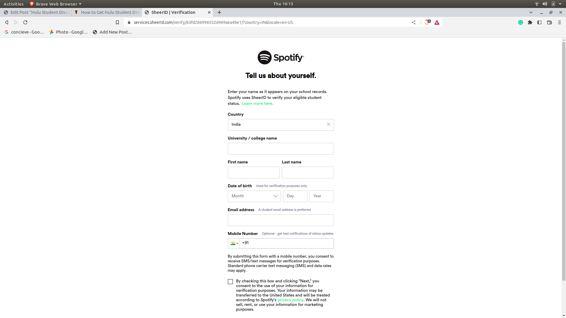 signup with spotify