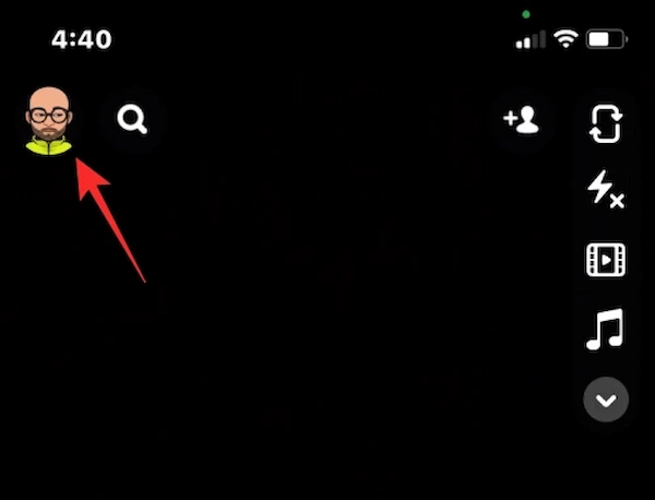 profile button on snap