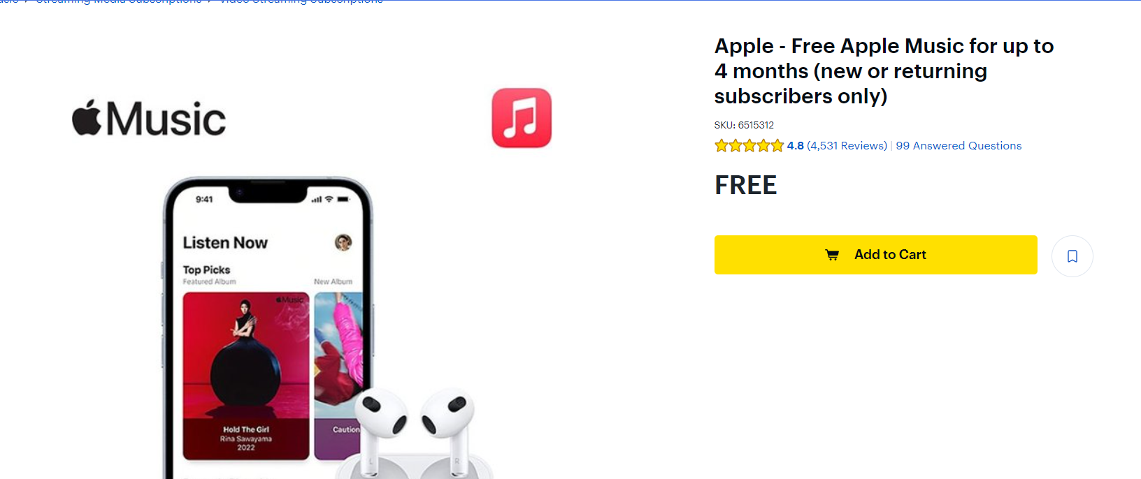 Apple music free trial