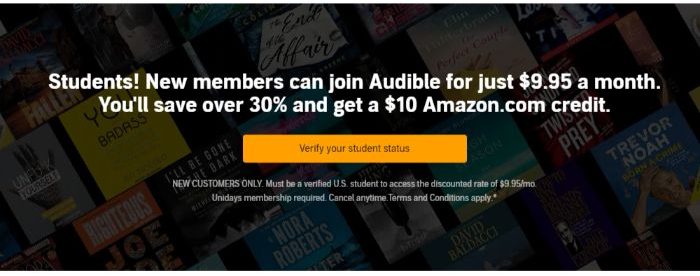 student discount for audible